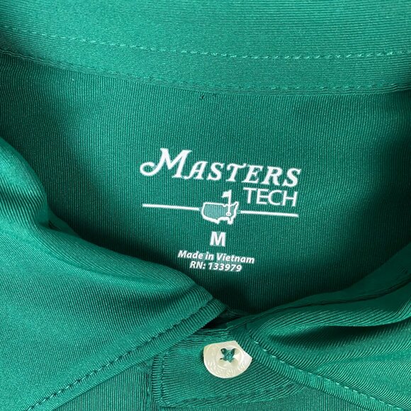 NWOT Masters Tech Polo Shirt Men's Medium Green Golf Performance Wear stretch - Picture 4 of 9